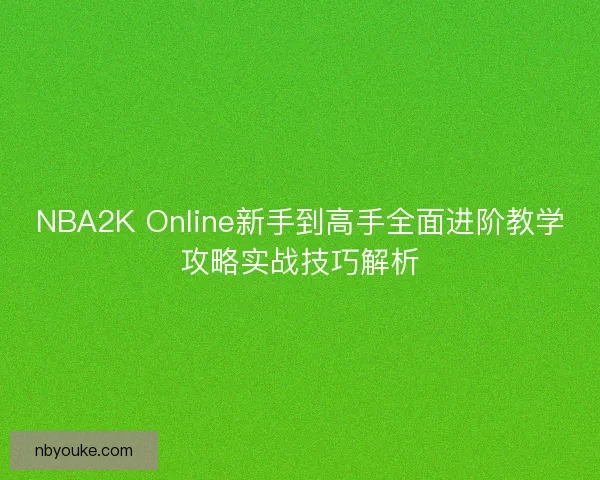 NBA2K Online新手到高手全面进阶教学攻略实战技巧解析