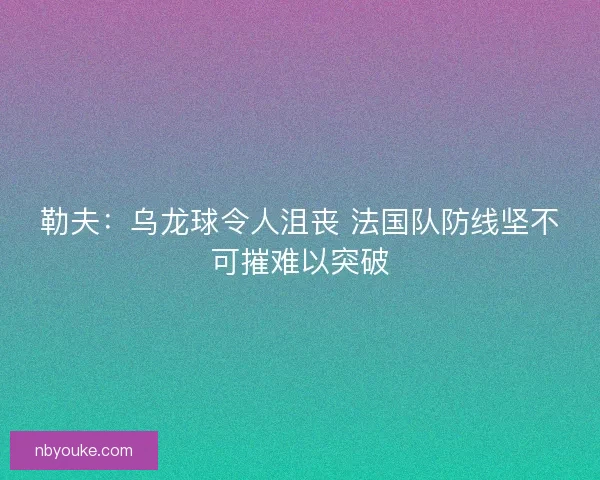 勒夫：乌龙球令人沮丧 法国队防线坚不可摧难以突破
